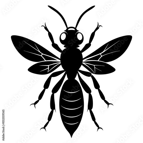 wasp silhouette vector illustration