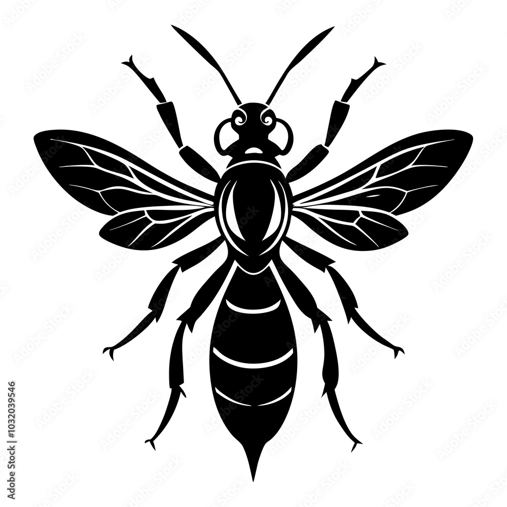 wasp silhouette vector illustration wasp silhouette vector illustration