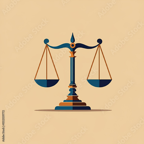 Cartoon-style scales of jus...