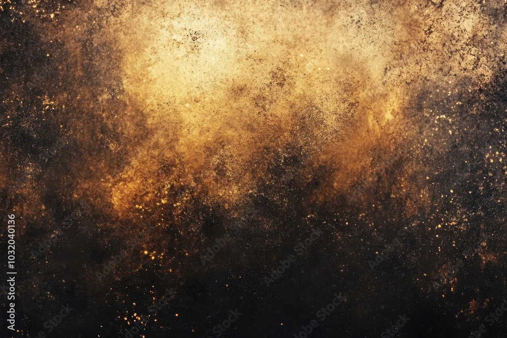 Golden, chocolate, and ebony: coarse, gritty spray pattern with hued transition for a rugged vintage aesthetic backdrop design showcasing open area, bright illumination, and luminous highlights Golden, chocolate, and ebony: coarse, gritty spray pattern with hued transition for a rugged vintage aesthetic backdrop design showcasing open area, bright illumination, and luminous highlights