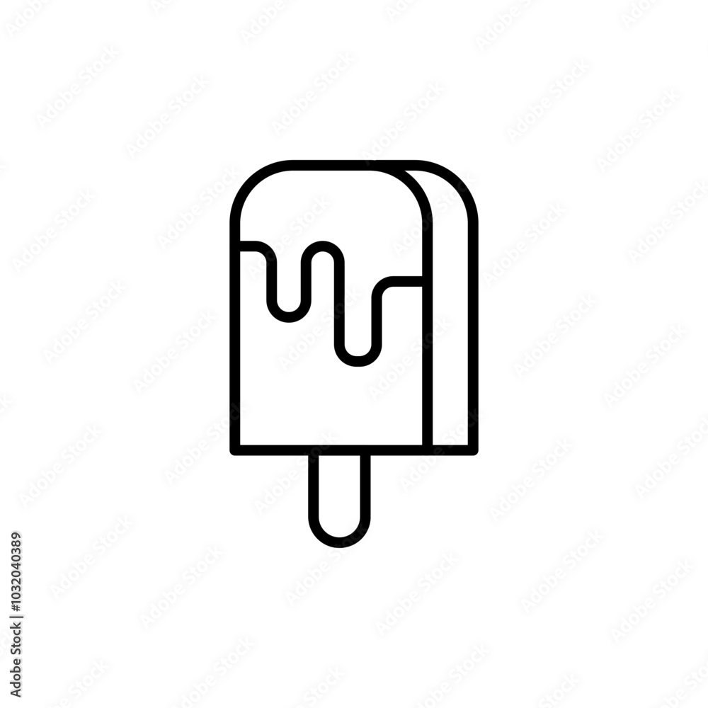 Ice cream outline icons, minimalist vector illustration ,simple transparent graphic element .Isolated on white background