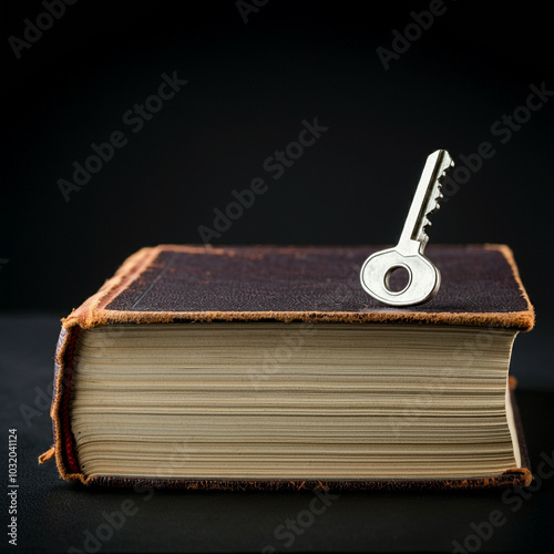 A key placed on top of a cl...