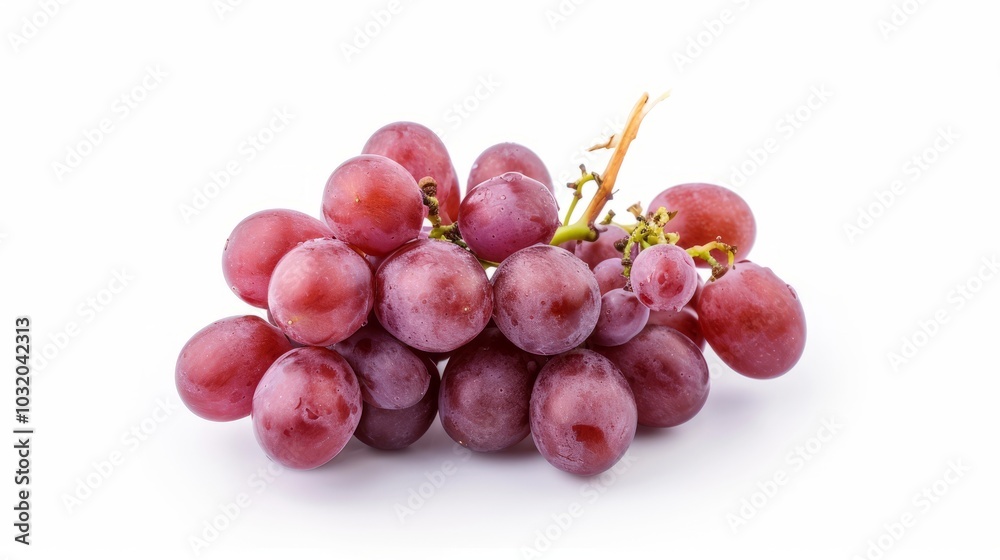 Vibrant Red Grapes: A Captivating Display on White Background (Aspect Ratio ) Vibrant Red Grapes: A Captivating Display on White Background (Aspect Ratio )