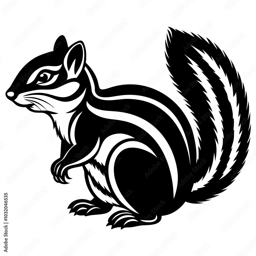 black and cartoon squirrel