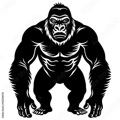 gorilla Wildlife animal on white background  photo