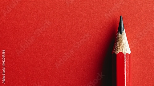 A red pencil on a red background.