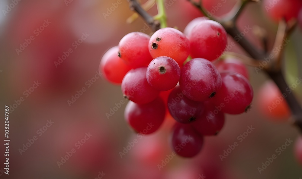 Red grapes in focus against a blurred background of a similar hue and texture. Red grapes in focus against a blurred background of a similar hue and texture.