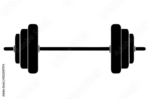 Barbell Silhouette vector illustration