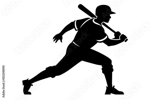 Baseball Player Silhouette vector illustration