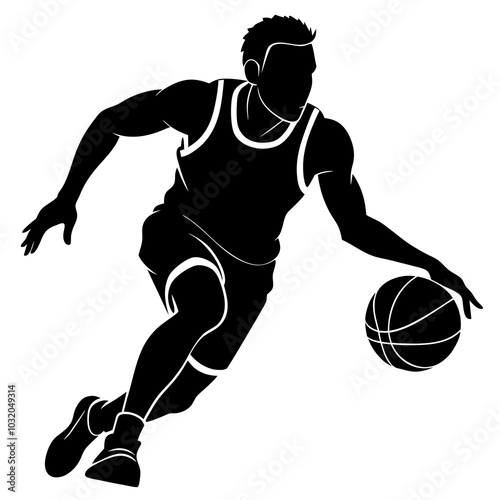 Basketball Player Silhouette vector illustration