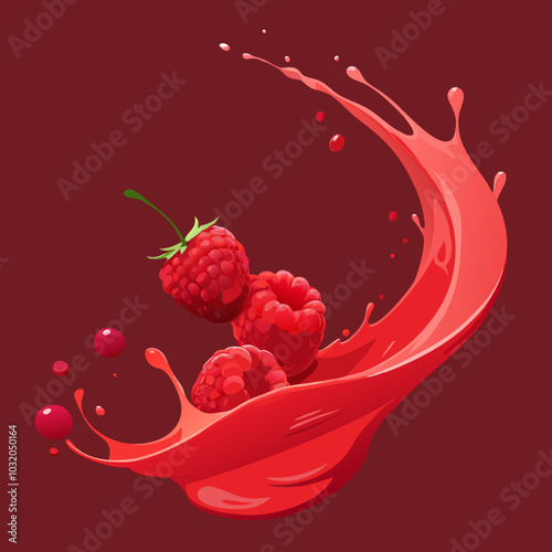 Raspberry juice burst with berries