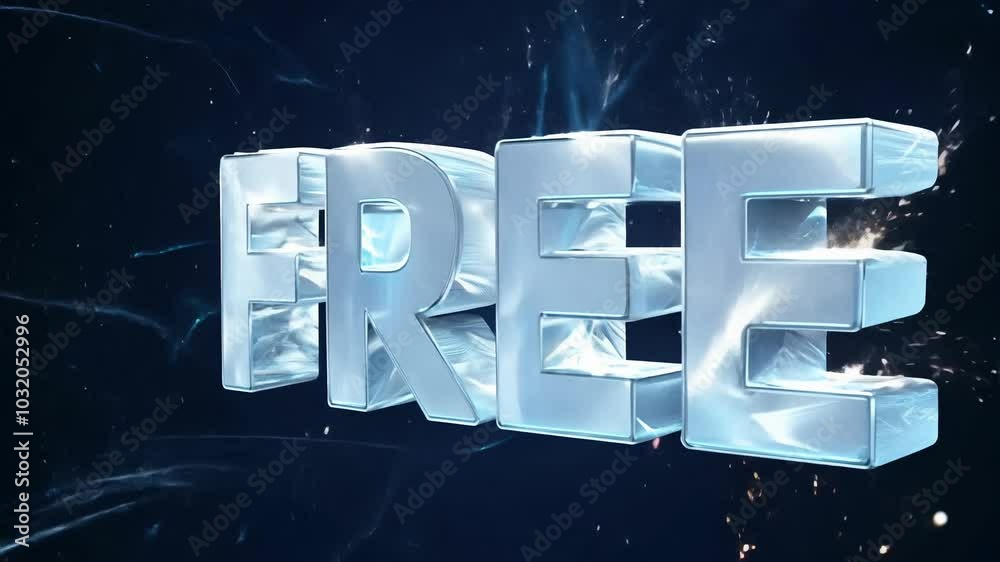 Dynamic Abstract 3D Text Explosion with Vibrant Light Effects