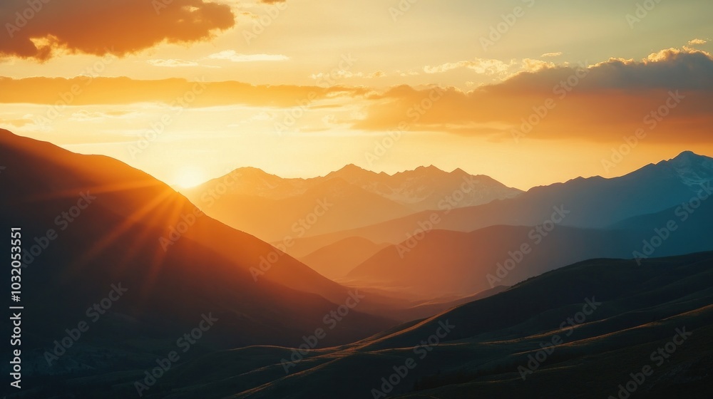 Dramatic mountain silhouette against sunset or sunrise. Majestic mountain profile. Nature Dramatic mountain silhouette against sunset or sunrise. Majestic mountain profile. Nature