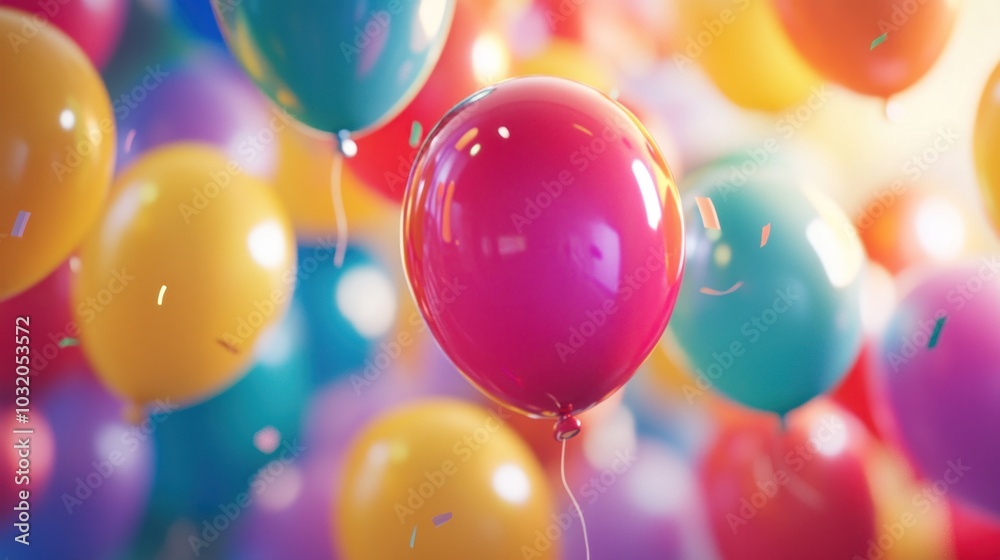 Balloons in vibrant colors floating, symbolizing festivity and joy, ideal for celebration-themed designs. Balloons in vibrant colors floating, symbolizing festivity and joy, ideal for celebration-themed designs.