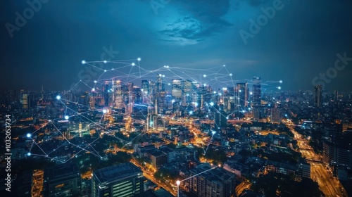 Wallpaper Mural Smart city digital transformation integrating IoT and AI to enhance urban living Torontodigital.ca