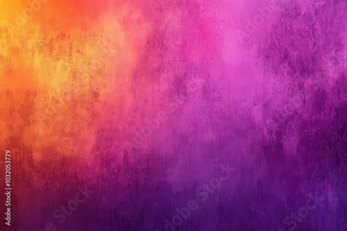 Lively colorful background blending purple, pink, orange, and yellow tones with a radiant glow and textured noise layer for a trendy template offering room for personalized designs