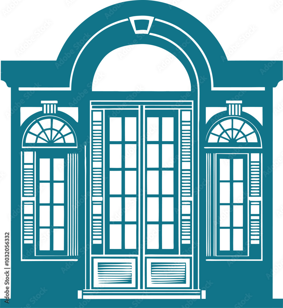 Window fabrication frame logo icon vector illustrations blue door stock image photo generated Ai Window fabrication frame logo icon vector illustrations blue door stock image photo generated Ai