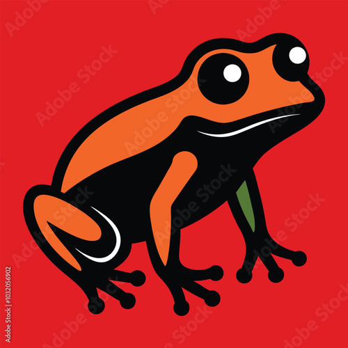 Solid color Tree Frog animal vector design