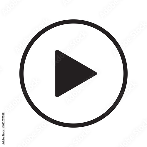 Play media button round icon isolated vector illustration