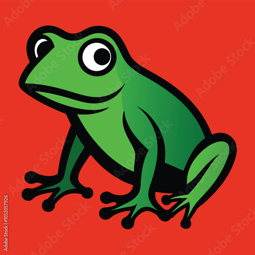 Solid color Tree Frog animal vector design