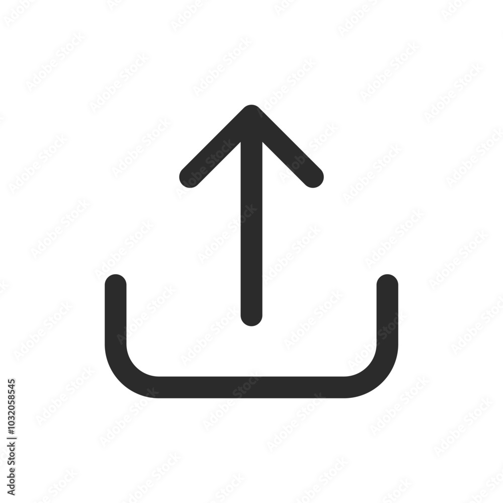 Upload button flat linear icon isolated vector illustration Upload button flat linear icon isolated vector illustration
