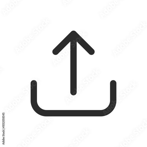 Upload button flat linear icon isolated vector illustration