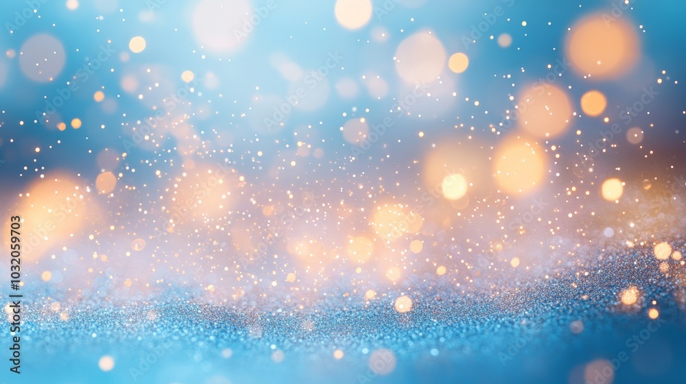 Obraz premium Magical Winter Wonderland with Sparkling Lights and Snowflakes