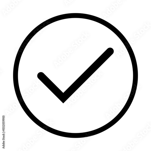 Check mark flat round icon isolated vector illustration