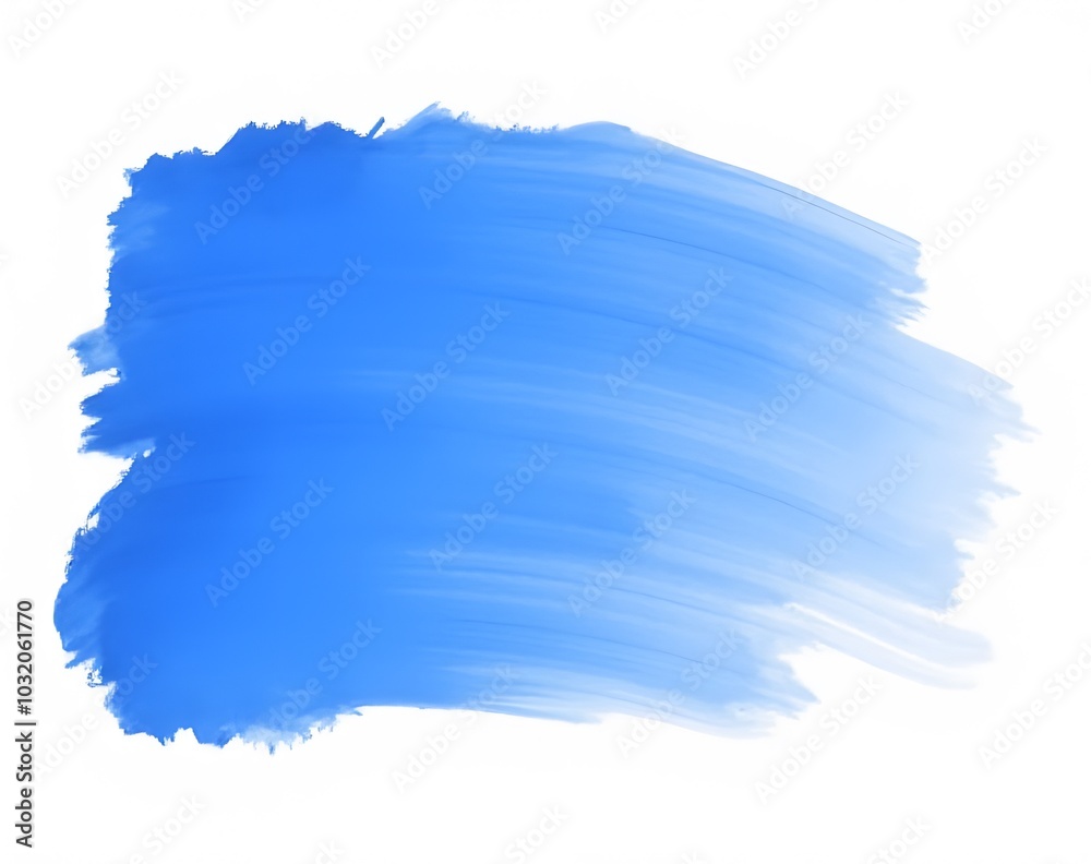 Isolated blue paint brush stroke on a white or transparent PNG image background. Isolated blue paint brush stroke on a white or transparent PNG image background.