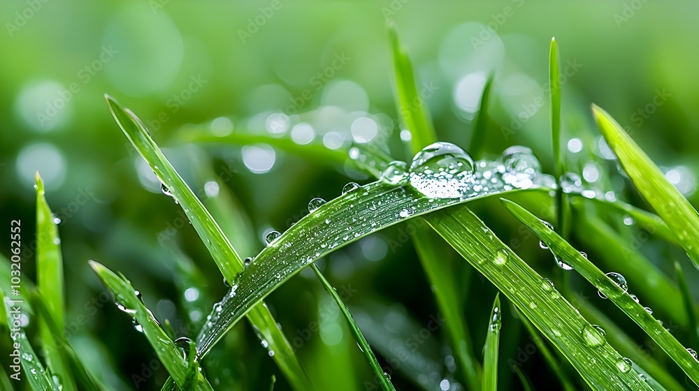 Closeup of a lush verdant grass texture backdrop with vibrant green colors and glistening dew droplets covering the fresh foliage A serene natural pattern ideal for environmental Closeup of a lush verdant grass texture backdrop with vibrant green colors and glistening dew droplets covering the fresh foliage A serene natural pattern ideal for environmental