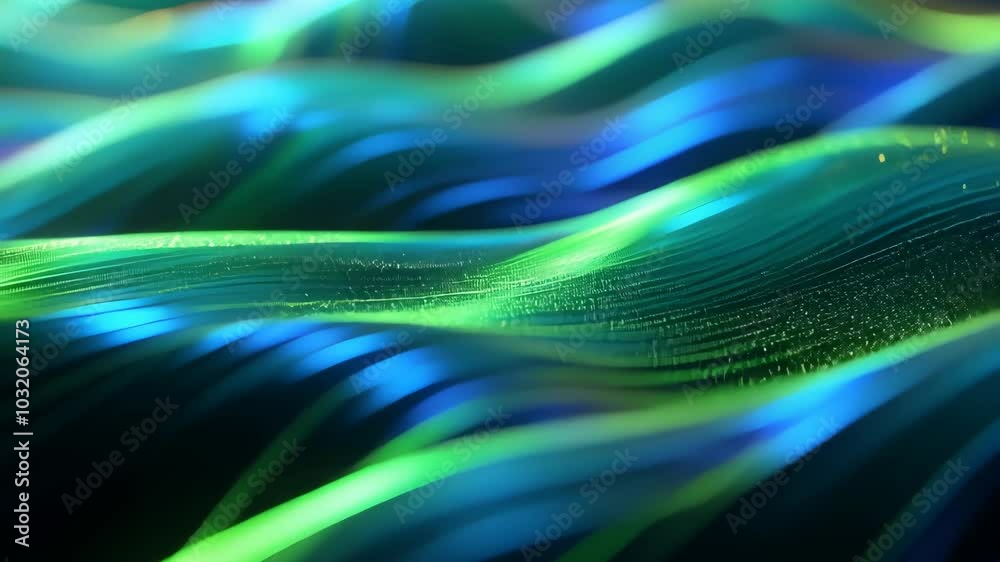 Abstract vibrant waves of blue and green light. Abstract vibrant waves of blue and green light.