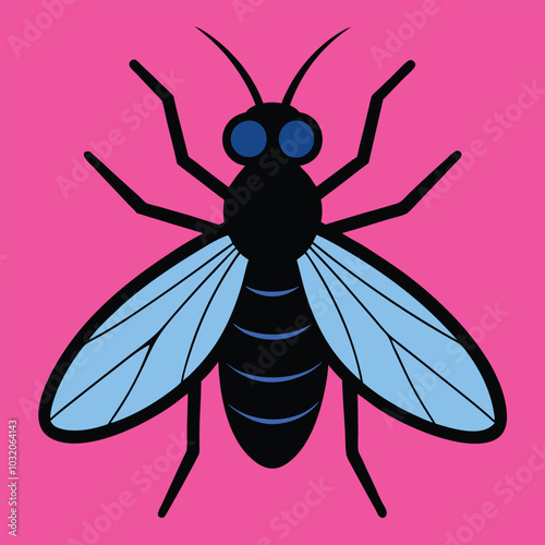 Solid color Tsetse Fly animal vector design