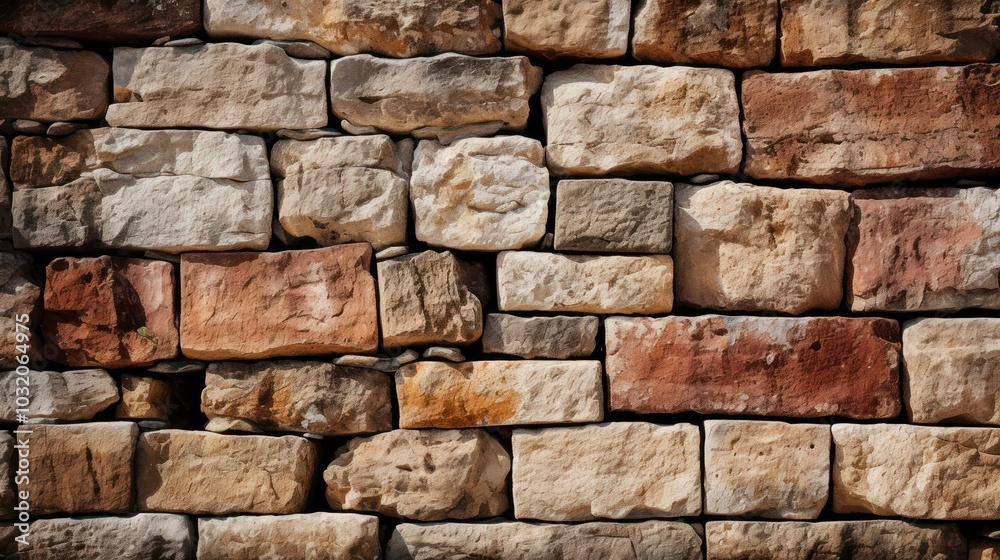 Stone Wall Texture. Beige and Brown Bricks Stone Wall Texture. Beige and Brown Bricks