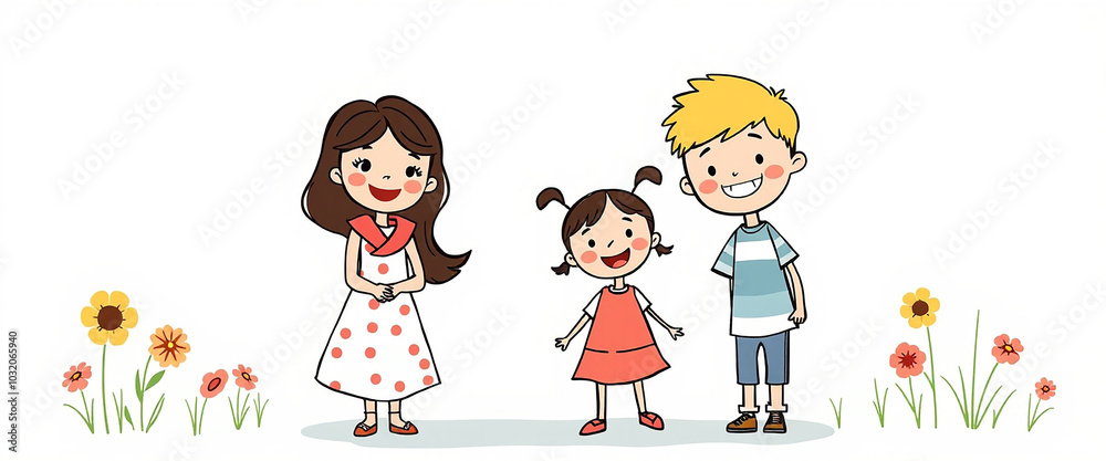Children's drawing funny character cartoon tyle Children's drawing funny character cartoon tyle