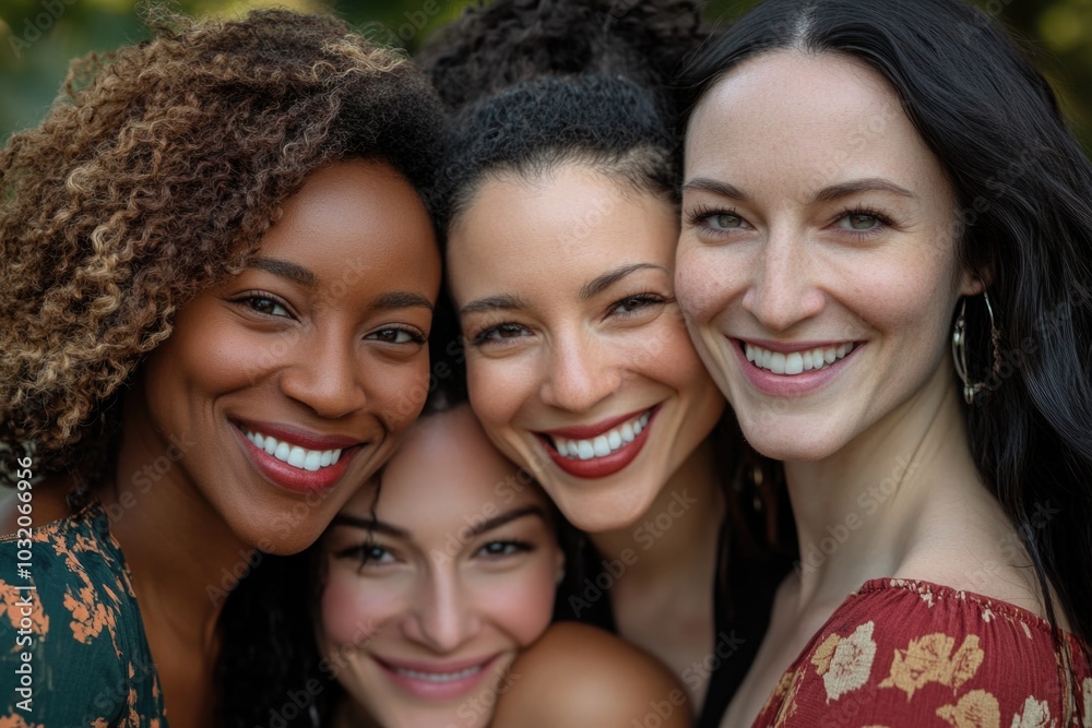 Fototapeta premium A group of women pose for a photo session