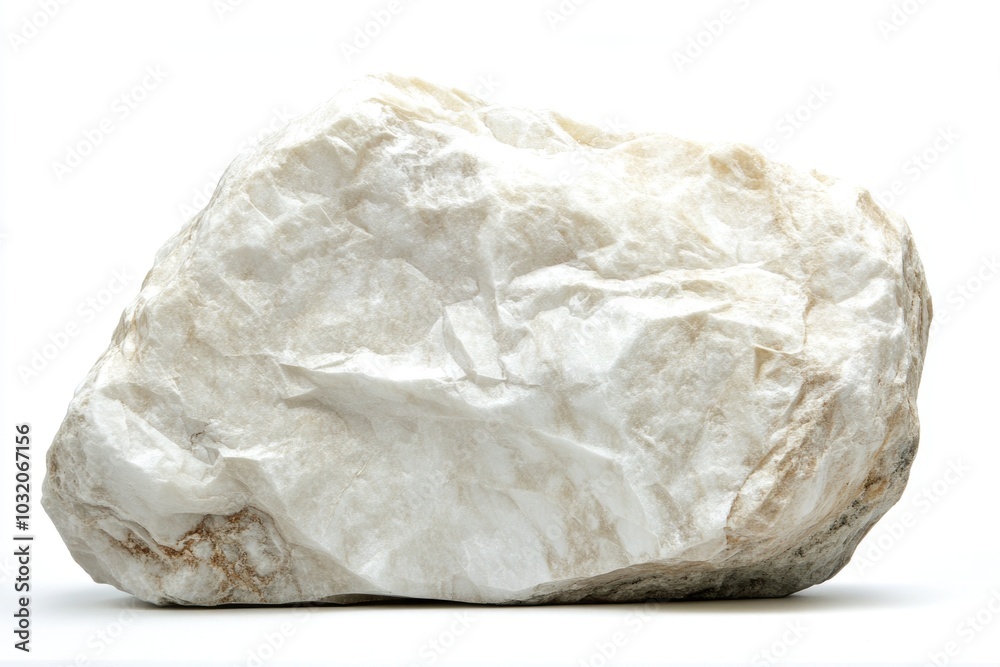A large rock on a white background, perfect for use in designs where a natural element is needed A large rock on a white background, perfect for use in designs where a natural element is needed