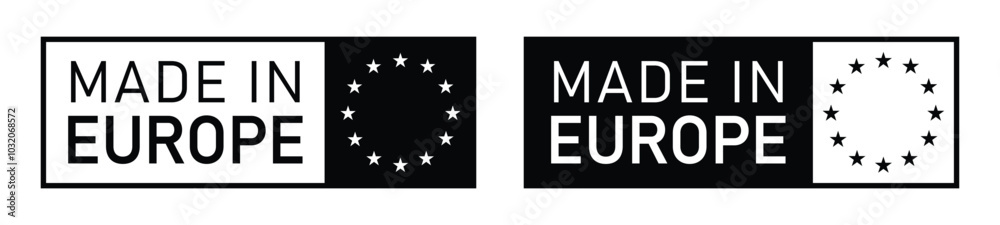 Made in europe set icon, vector illustration Made in europe set icon, vector illustration