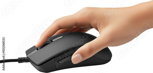 hand with computer mouse