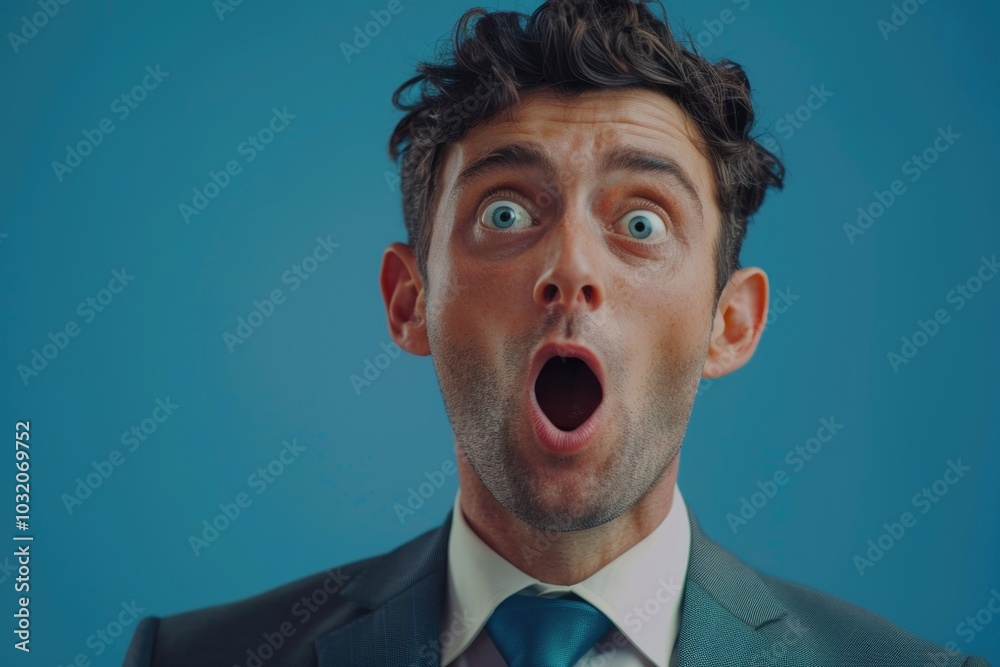 A man looking shocked and surprised with a puzzled expression, good for news, media or corporate use A man looking shocked and surprised with a puzzled expression, good for news, media or corporate use