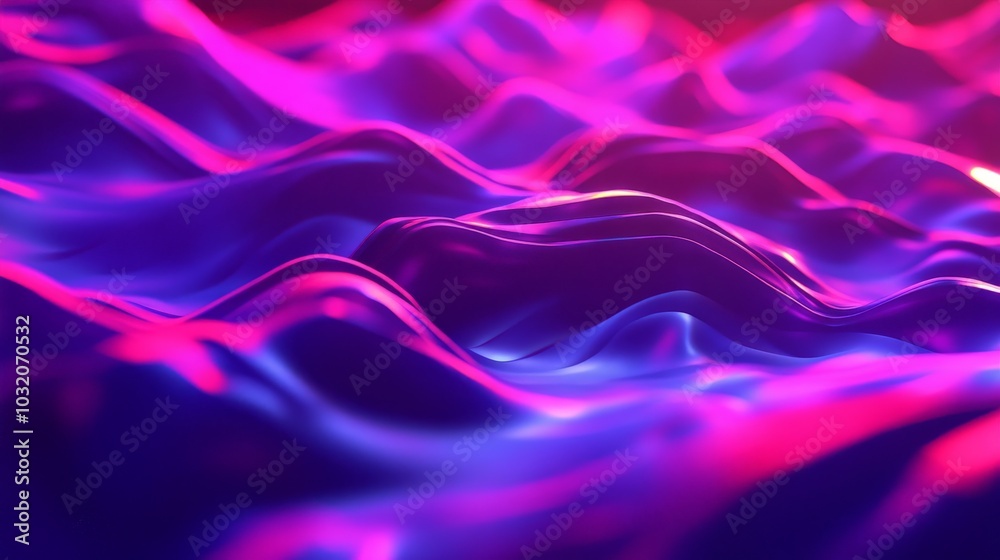 Naklejka premium Vibrant Undulating Waves of Neon Light