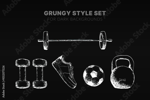Workout fitness grungy style design