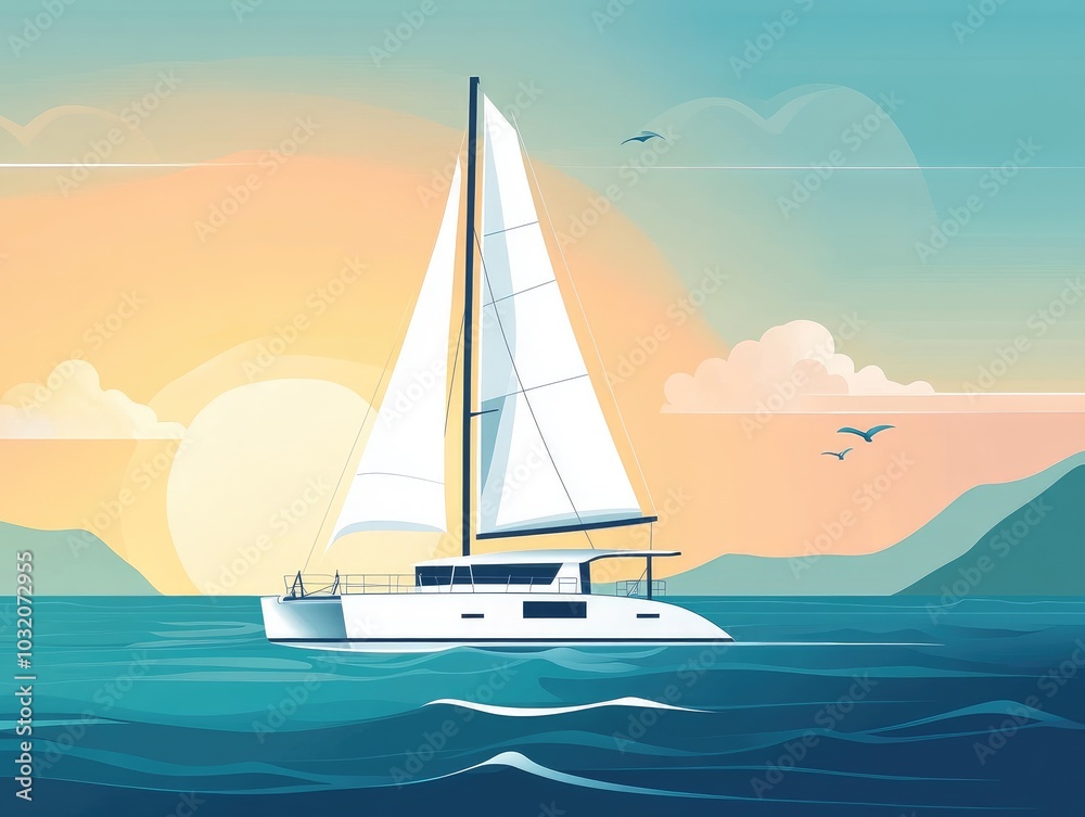 Fototapeta premium yacht on the sea