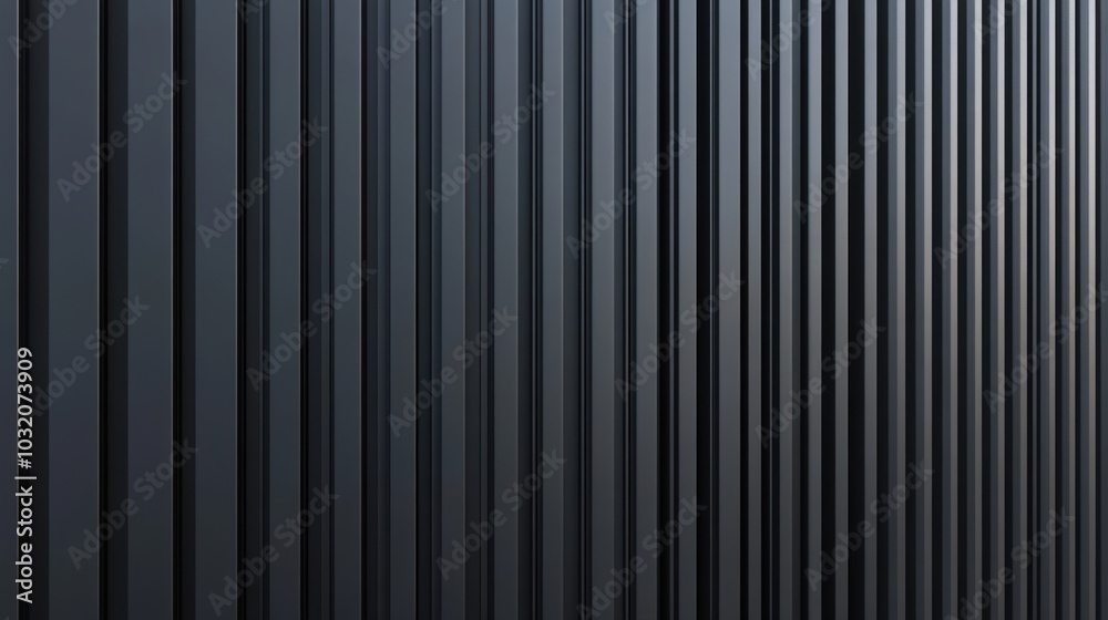 A photorealistic 8K rendering of a black metal wall with sharp acrylic stripe details, capturing luxury and precision. A photorealistic 8K rendering of a black metal wall with sharp acrylic stripe details, capturing luxury and precision.