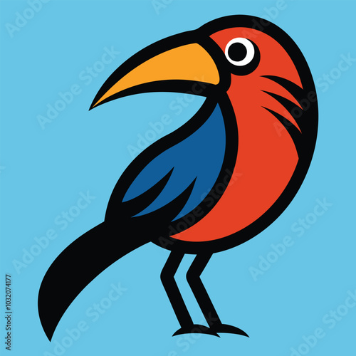 Solid color Tropicbird animal vector design