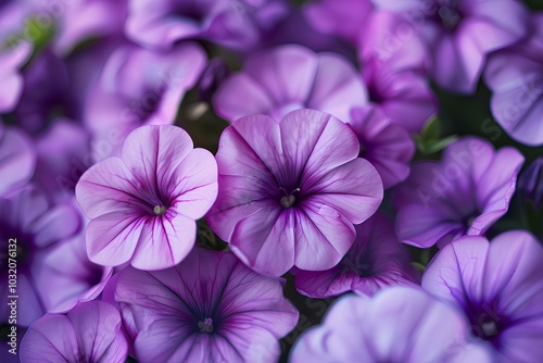 A close up of a bunch of purple flowers