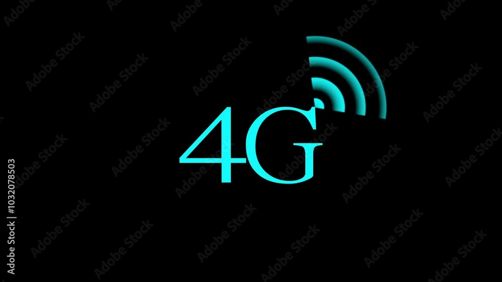 the Animated 4G network icon design in flat icon. Technology concept icon. 4G network. black background the Animated 4G network icon design in flat icon. Technology concept icon. 4G network. black background