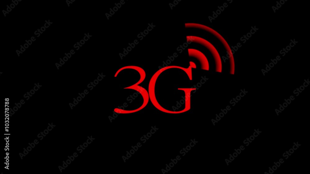 the Animated 3g network icon design in flat icon. Technology concept icon. 3g network. black background the Animated 3g network icon design in flat icon. Technology concept icon. 3g network. black background