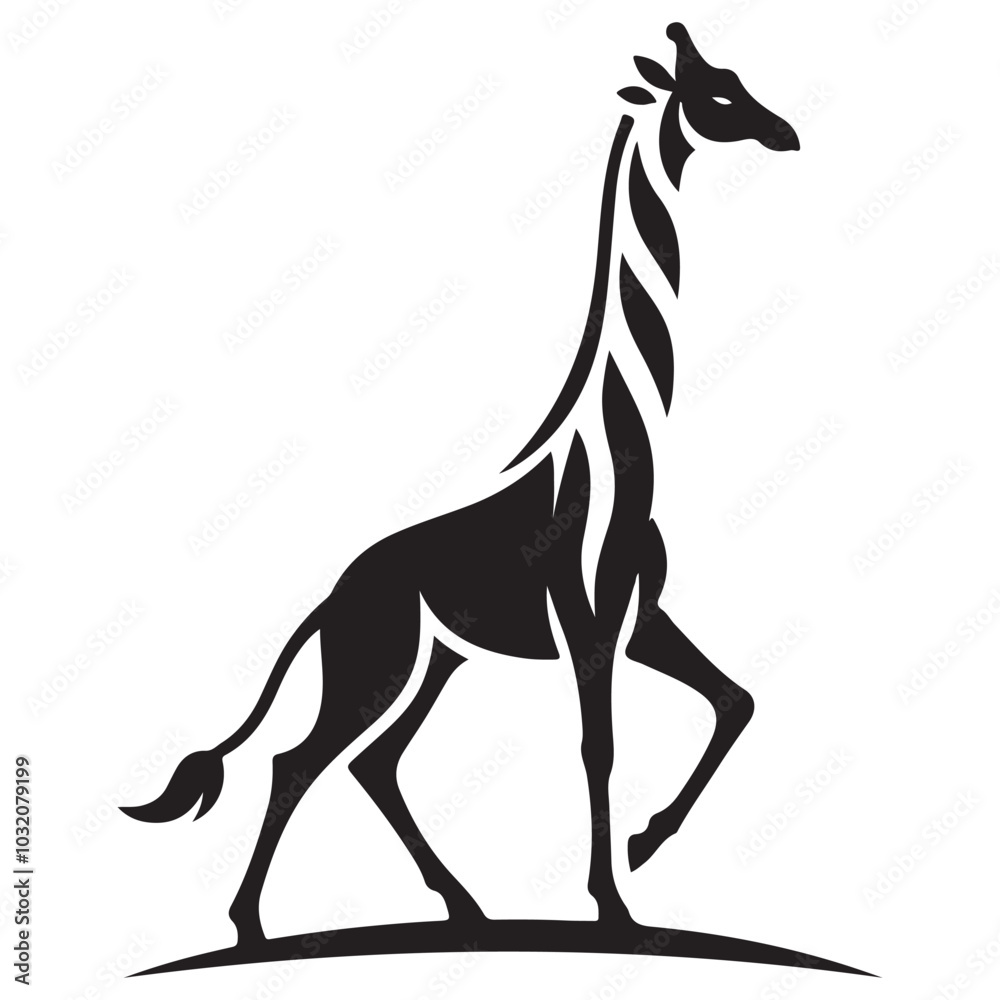 a stylized giraffe silhouette adorned with elegant tribal patterns, blending traditional African art with modern design elements a stylized giraffe silhouette adorned with elegant tribal patterns, blending traditional African art with modern design elements