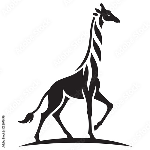 Wallpaper Mural a stylized giraffe silhouette adorned with elegant tribal patterns, blending traditional African art with modern design elements Torontodigital.ca