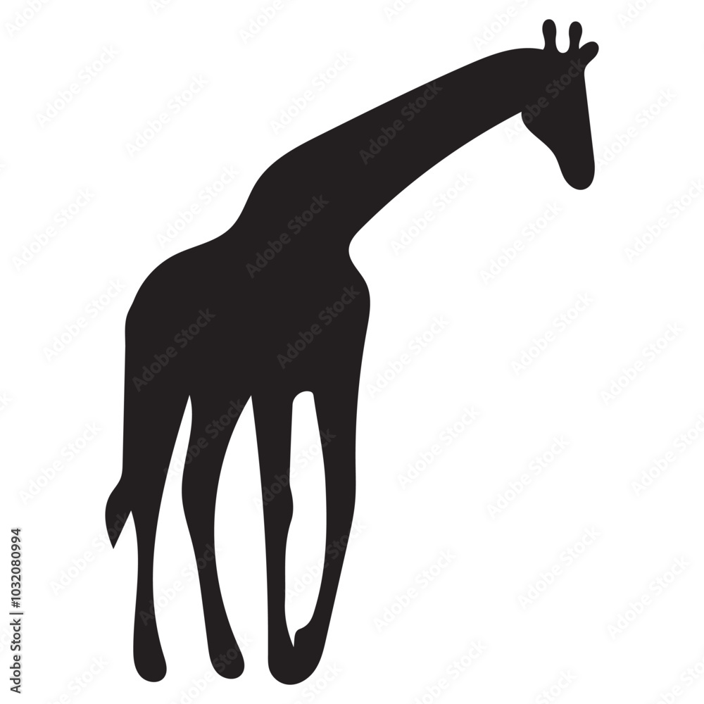 Simple Giraffe Silhouette Vector on white background Simple Giraffe Silhouette Vector on white background
